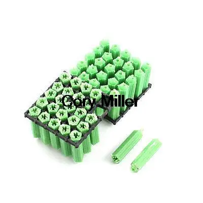 Зеленые пластиковые винты для кладки, крепежные настенные анкерные дюбеля 7x25мм