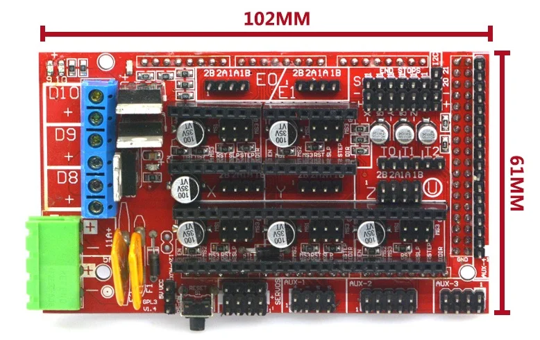 Панель управления RAMPS 1 4 часть материнской платы детали для 3D принтера щит