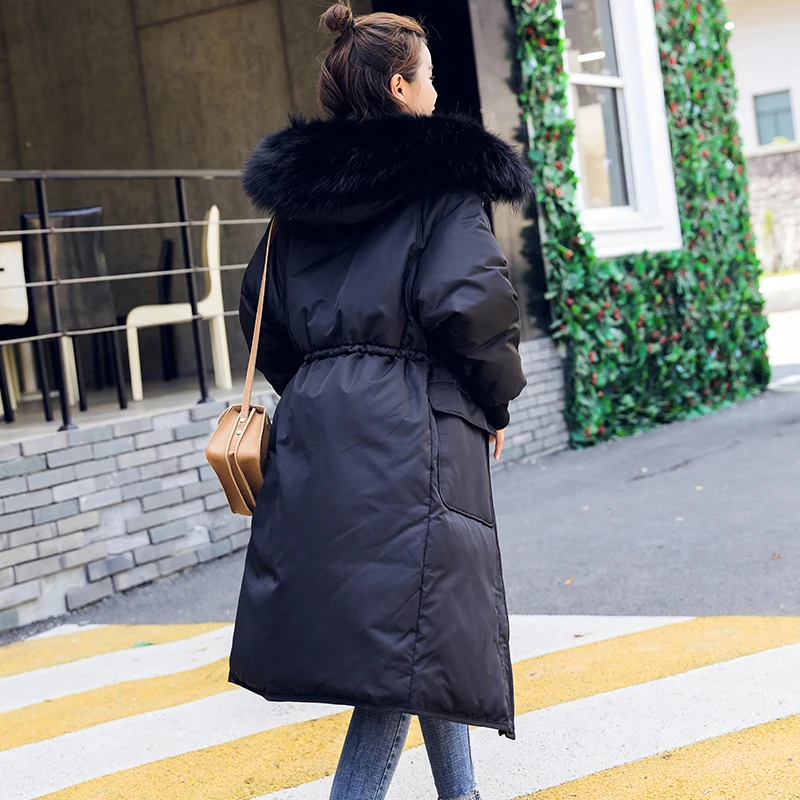 Зимнее пальто KMETRAM женская толстая куртка на белом утином пуху воротник из