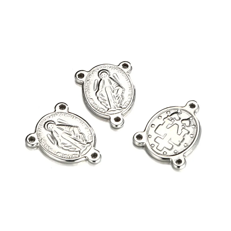 Stainless Steel Jesus Pendant Three Holes 2.5mm Connector 17*20mm Antique Charm Jewelry Findings Accessories Wholesale 20pcs | Украшения и