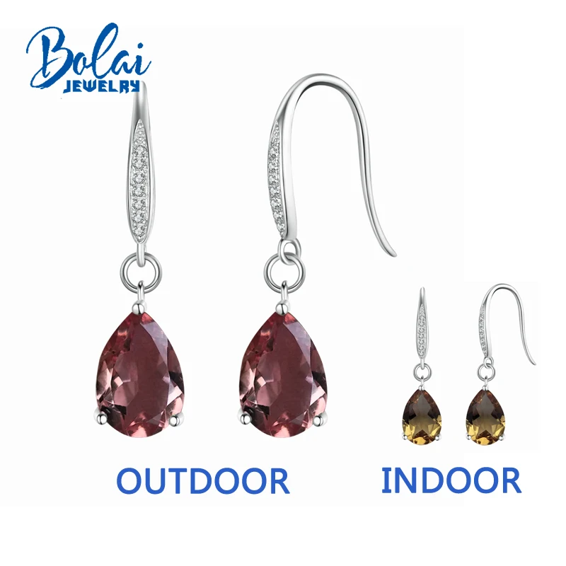Bolai diaspore dangle earrings 925 sterling silver color change zultanite fine jewelry ear drop for women great gift