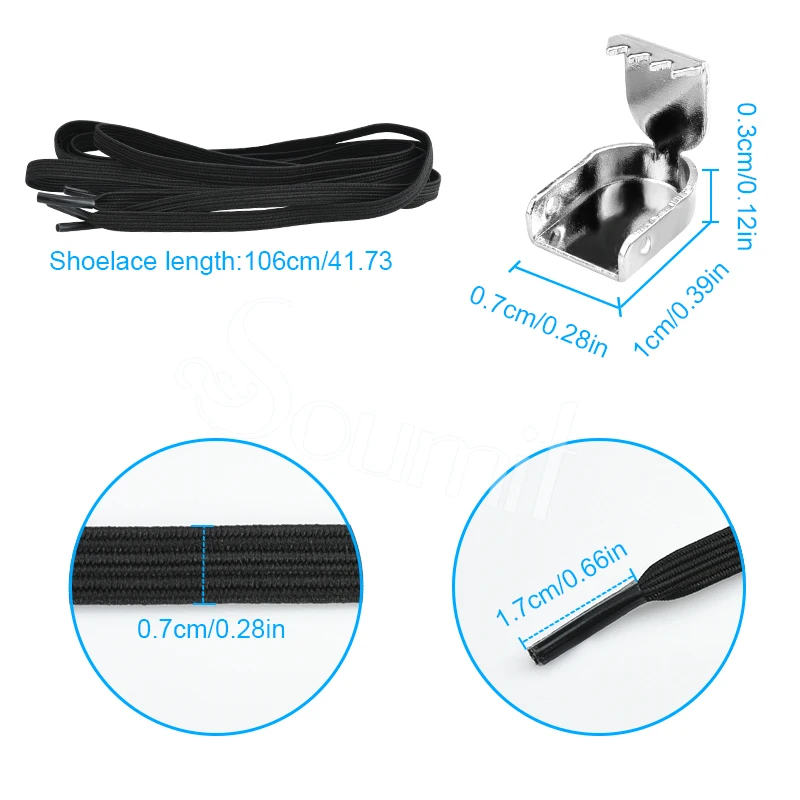 Soumit 1 пара простые эластичные шнурки без галстука плоский фиксирующий башмак для