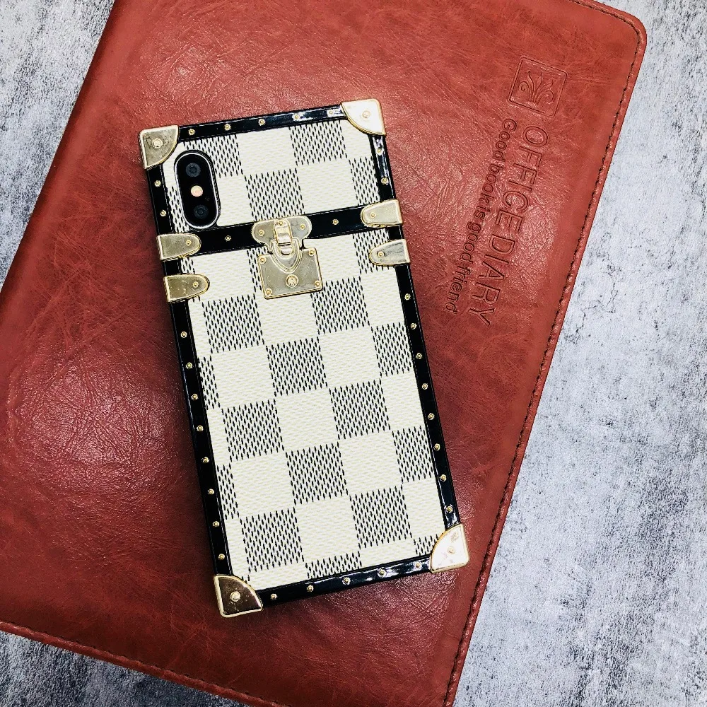 Телефон чехлы для iPhone X XS XR XSMAX 6 7 8 плюс Винтаж Роскошные модные квадратный