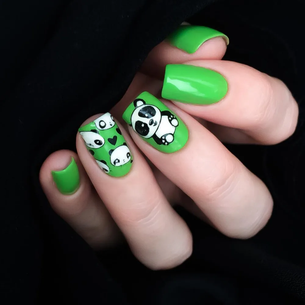 1 шт BORN PRETTY Cute Panda Дизайн ногтей шаблон штамповочных плит прямоугольная маникюрная пластина с изображениями для нейл-арта BPX-L015