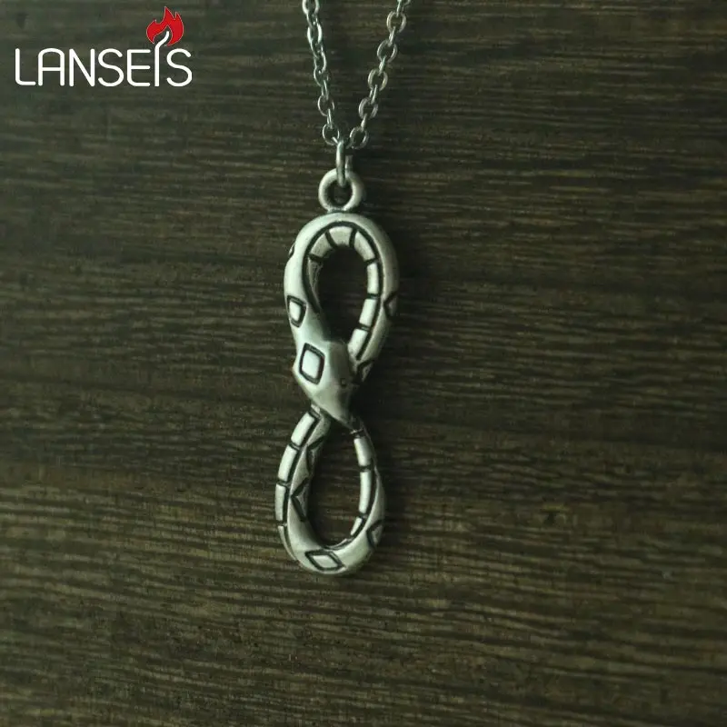 Lansix 1 шт. Бесконечность змея двустороннее женское ожерелье нуроборас вечность