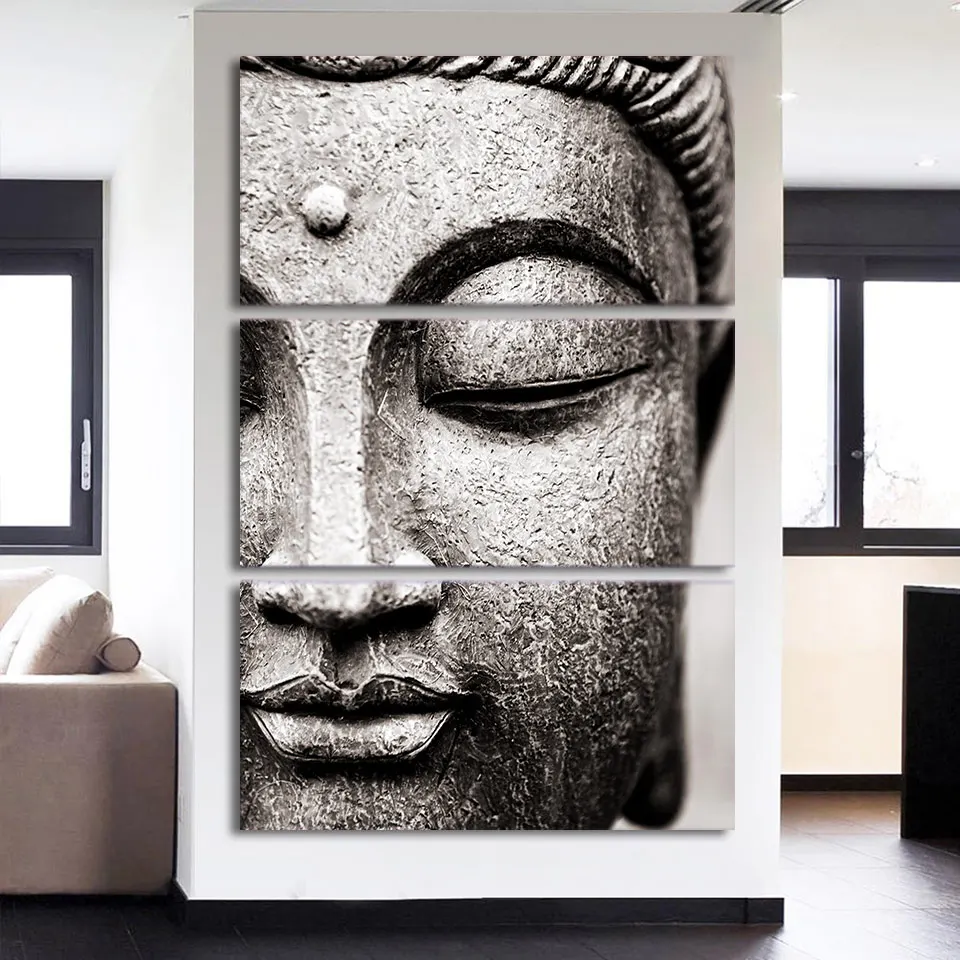 

Meditation Buddha Statue Office Wall Art Vintage Home Decor Zen Religion Picture for Family Room Spa Hallway Wall Decor