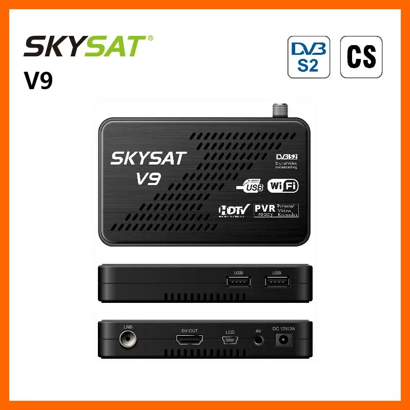 SKYSAT V9 мини-спутниковый приемник Поддержка cccamd Newcamd powervu Biss USB WiFi 3g Youtube PVR Full HD набор верхней коробки PK Freesat V7