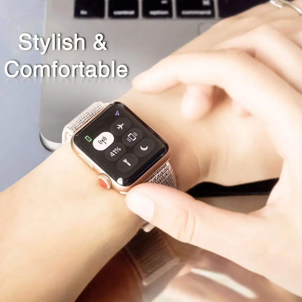 Спортивный тканый нейлоновый ремешок для Apple Watch 42 мм 38 наручный браслет 40 44 iWatch
