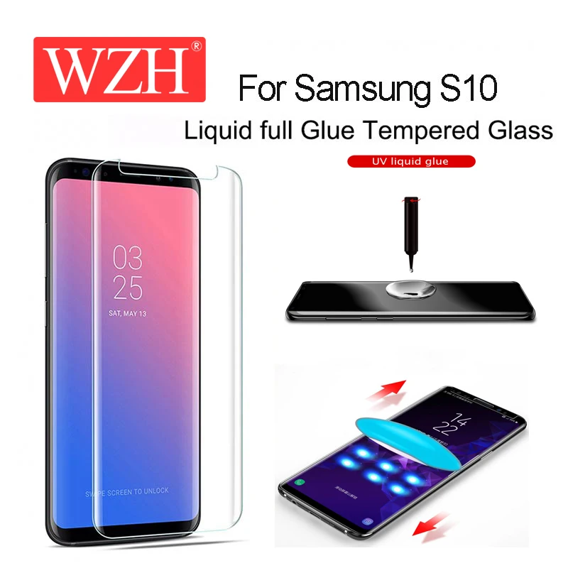 Фото Закаленное стекло WZH для Samsung Galaxy S10/S10Plus/S10E защитная пленка экрана с жидким УФ