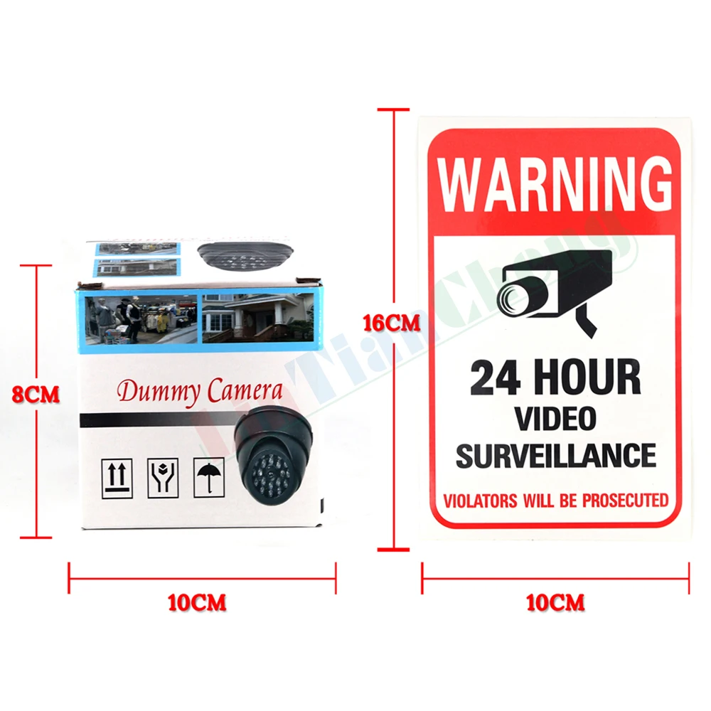 LINTIANCHENG 3pcs Mini Fake Camera surveillance Outdoor With Flashing LED Light CCTV Home Security Dummy Simulation Camera