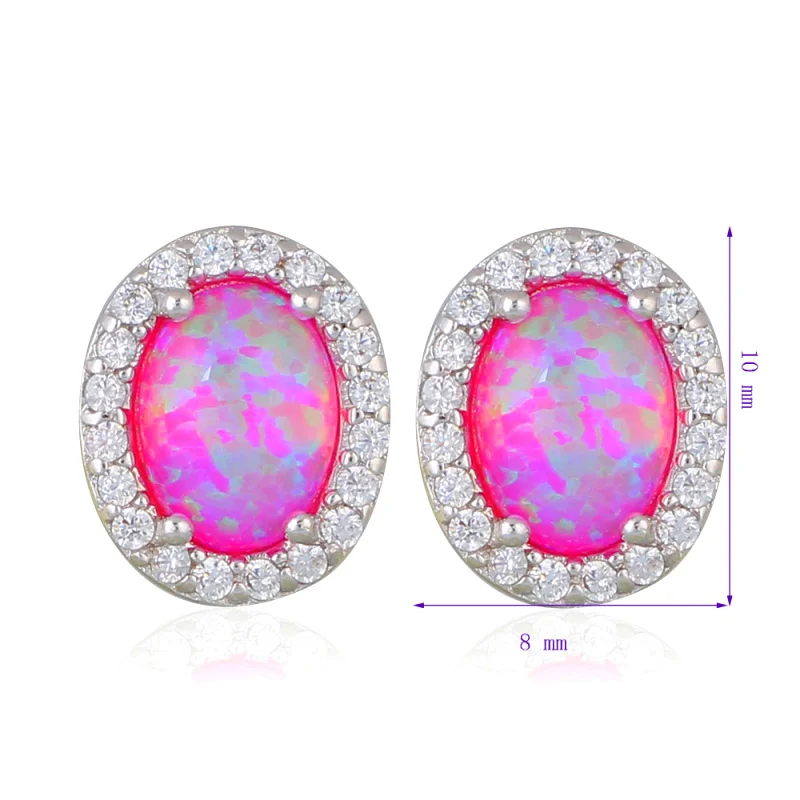 New Fashion Wholesale &amp Retail White Fire Opal Jewelry Shining Zirconia Stud Earrings for Women Party OE586A | Украшения и