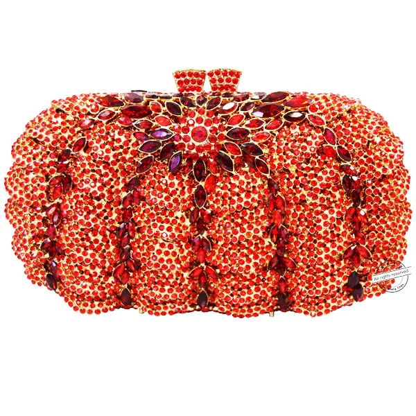 red evening bags Дизайн клатч, вечерняя сумочка фирменная дизайнерская дамская сумочка вечер красные стразы с украшением в виде кристаллов сумки-клатчи для вечеринок SC166 - Цвет: red evening bags
