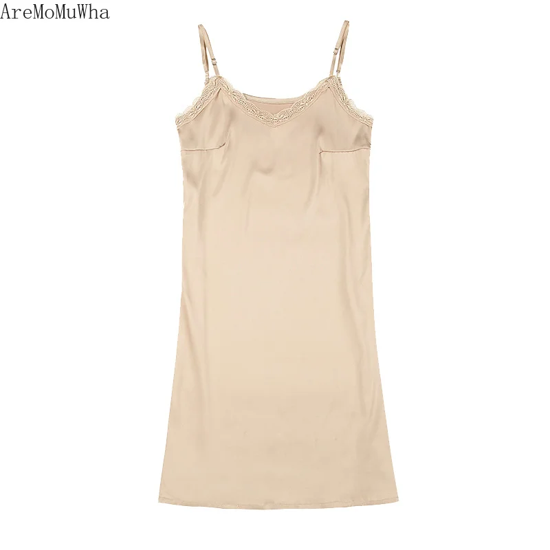 Кружевная кофта AreMoMuWha женское летнее платье модная облегающая черная шелковая