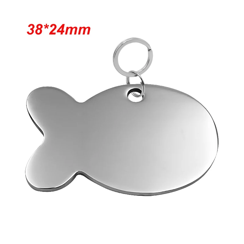Silver Fish L Pawstrip идентификационная бирка для собак с защитой от потери, индивидуальная бирка для собак, телефонная бирка для кошек, идентификационная бирка для домашних животных, Выгравированная на заказ ошейник для собак, подвеска - Цвет: Silver Fish L