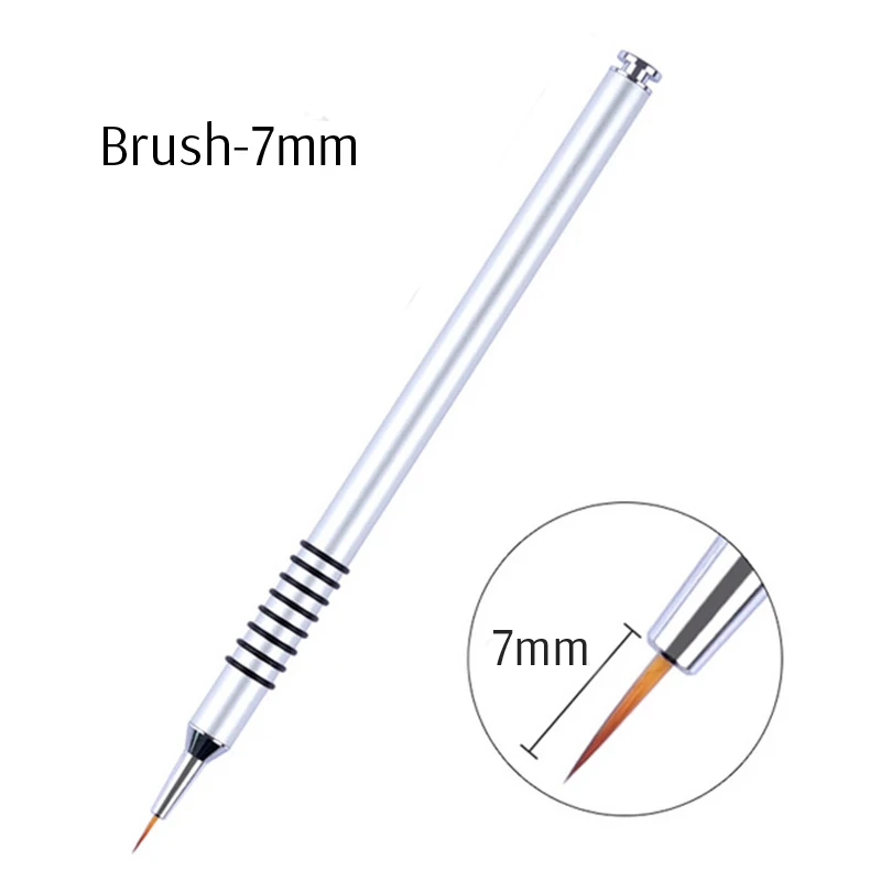7mm Brush 1 шт. точечная ручка мраморные инструменты вода мраморная Ручка Кисть для рисования маникюр Рисунок ногтей набор инструментов - Цвет: 7mm Brush