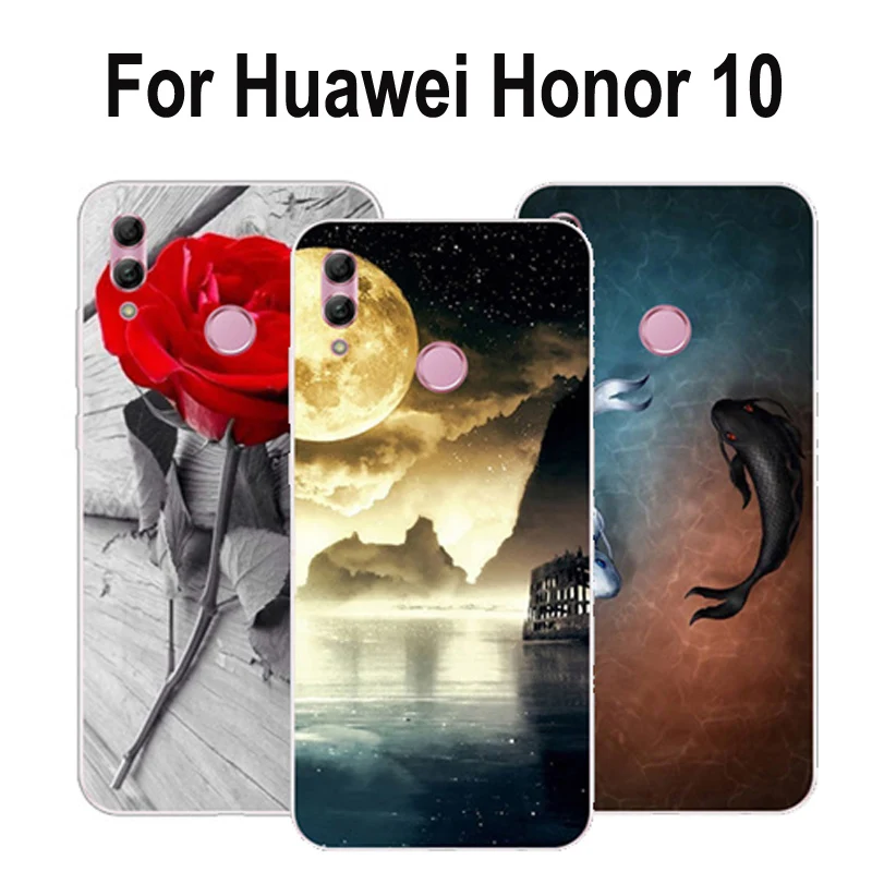 Силиконовый чехол 6 21 дюйма для Huawei Honor 10 мягкий из ТПУ телефона Прозрачный honor10 с