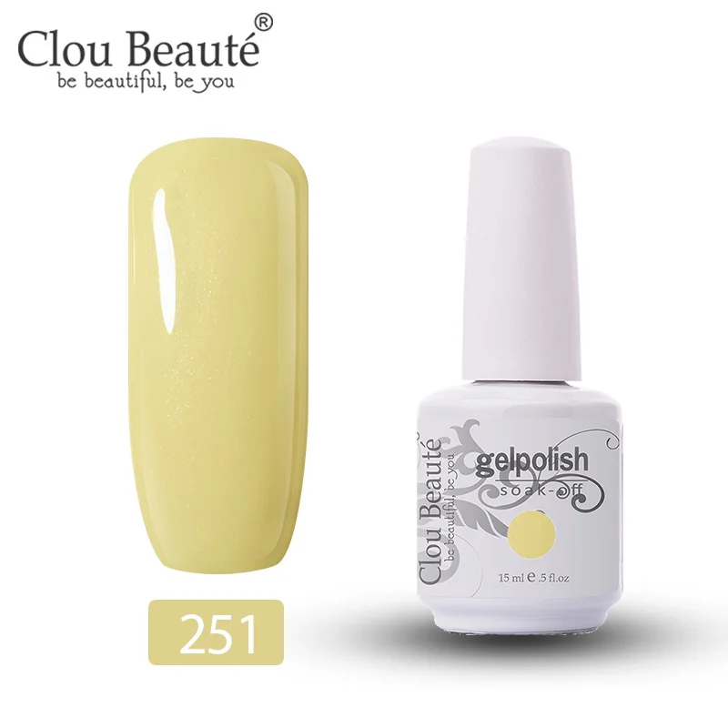 Clou Beaute Гель-лак для ногтей 15 мл Гель-лак Полупостоянный УФ светодиодный лак для ногтей впитывающий Белый гибридный гвоздь дизайн гель УФ - Цвет: 251