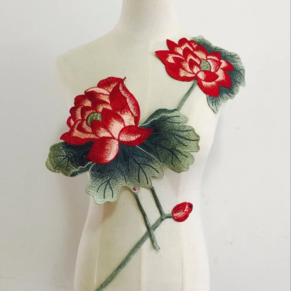 3D вышитая нашивка Цветы Наклейка для одежды куртка джинсы Кружевная аппликация