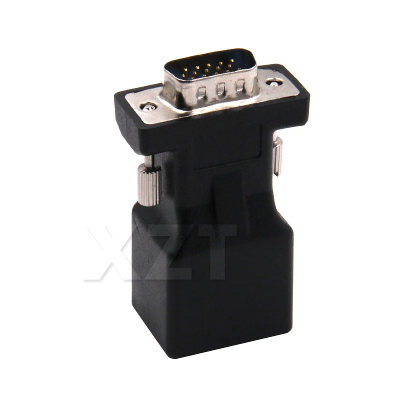 Высококачественный удлинитель VGA штырь-гнездо к сетевому кабелю LAN RJ45 CAT5 CAT6