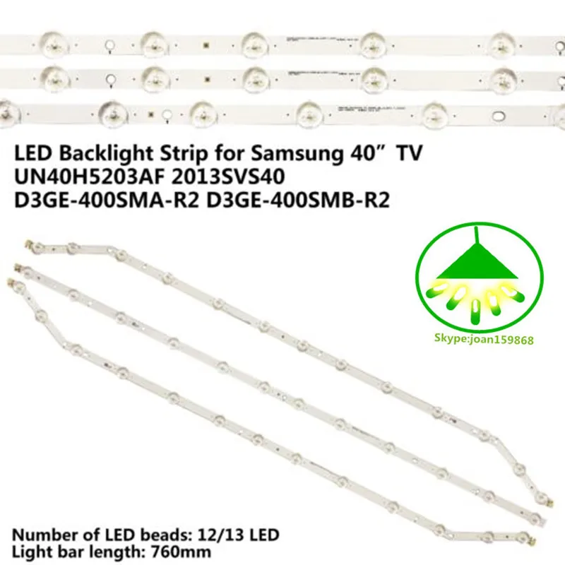 6 шт. 76 см светодиодный Подсветка лампа для samsung 40 ''ТВ UN40EH5000 D3GE-400SMB-R1 D3GE-400SMB-R2