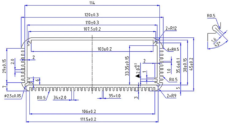 Новый алюминиевый корпус PCB тепловой радиации 120*45*150 мм|box shell|box boxbox pcb |