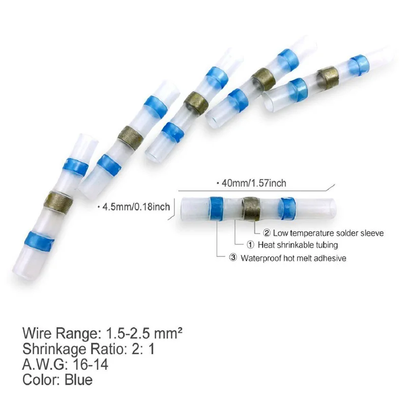 100 шт. Новый припой рукав термоусадочная Стыковая проволока соединитель