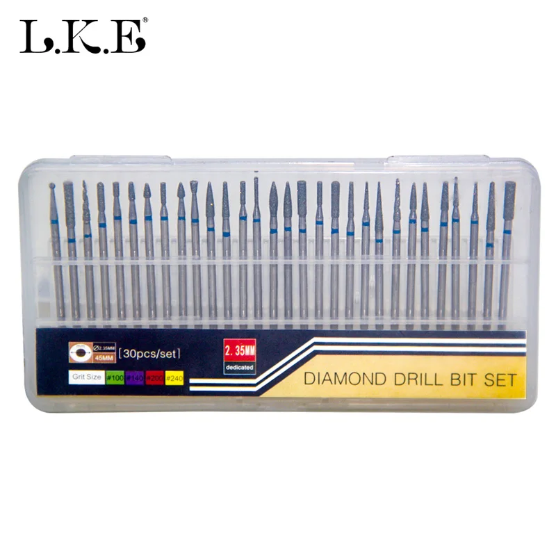 All Blue Color LKE фрезы для ногтей керамические фрезы для маникюра 30 в 1 Набор для маникюрных салонов подходит для маникюрного оборудования - Цвет: All Blue Color