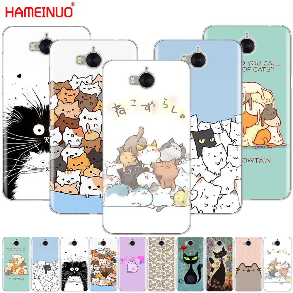 HAMEINUO Милый Забавный чехол для сотового телефона с котами huawei honor 3C 4X 4C 5C 5X 6 7 Y3 Y6 Y5 2