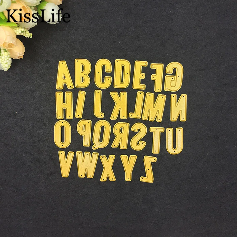 1 Pack 26 Pcs Golden Alphabets Metal Cutting Dies Kscraft for Card Making Scrapbooking Birthday Christmas Die Cuts | Дом и сад