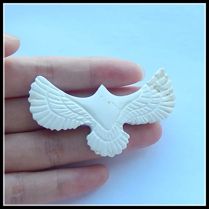 

Carved Howlite Eagle Cabochon,Charms Women Jewelry Gift Gem Customized,60x29x5mm,11.42g