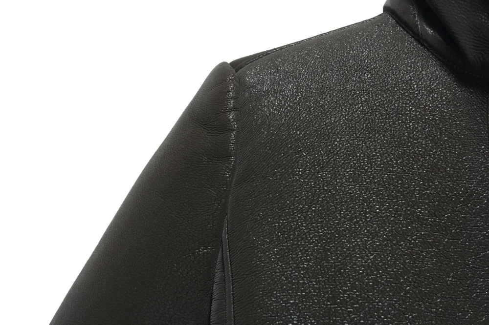 Mens Jacket Autumn And Winter New Self Cultivation Fur One Motorcycle Jacket Warm Plus Velvet Solid Color Lapel Short coat Men
