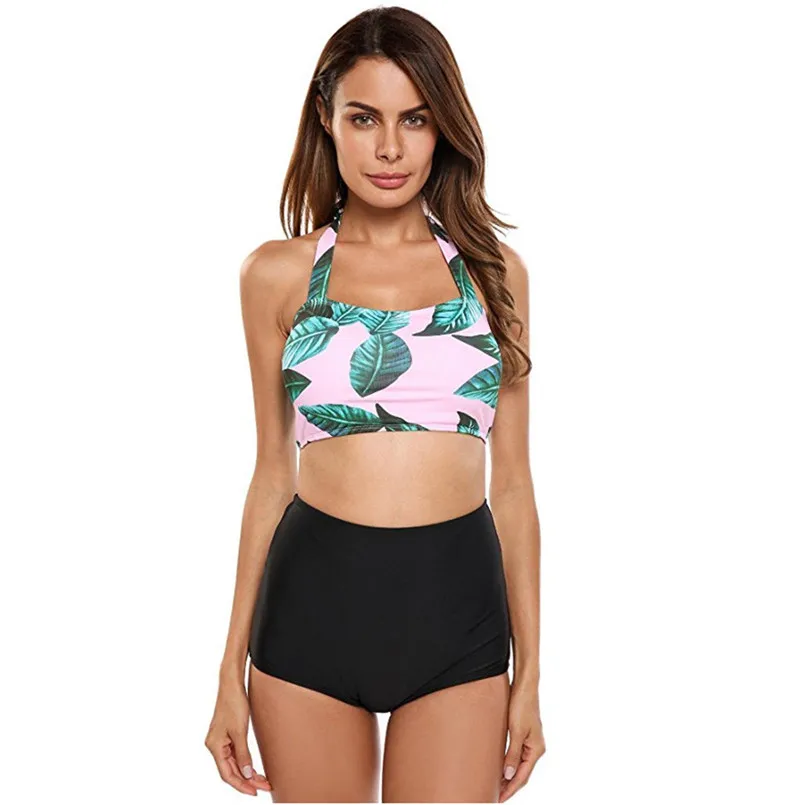 Женский костюм с лямкой на шее бюстгальтер открытыми плечами и вкладышами пуш ап