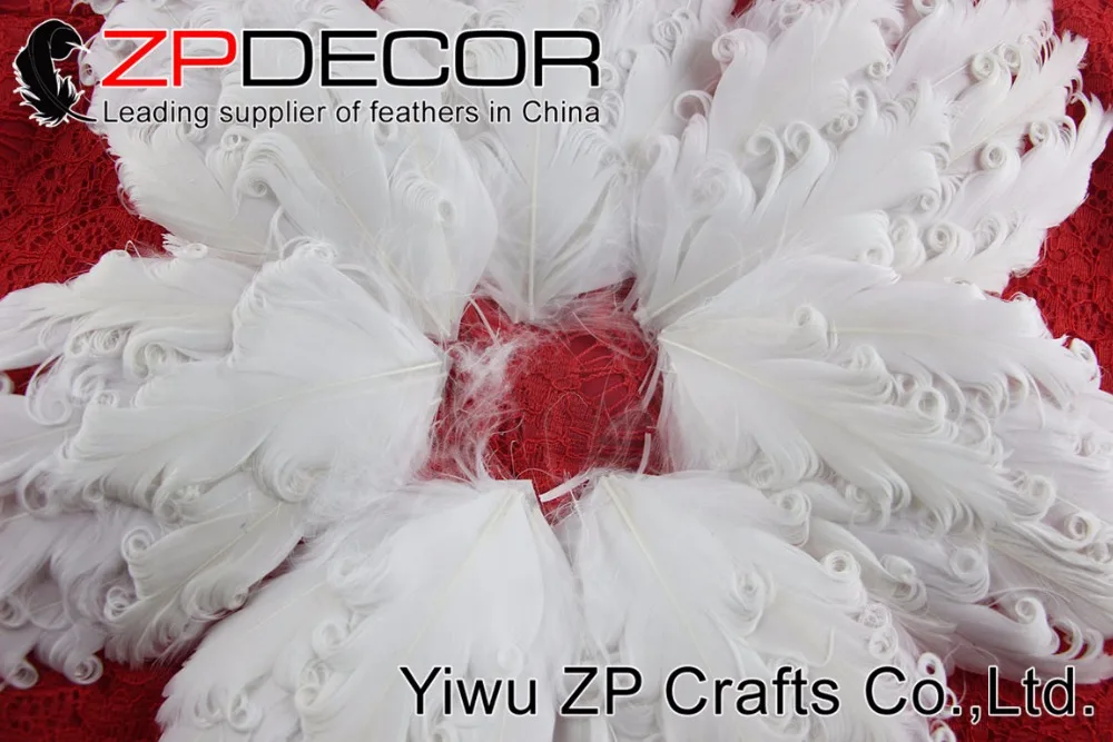 Zpdecor высококачественное искусственное белое кудрявое гусиное перо Nagorie Pad Plume для девочек, украшенный головной убор