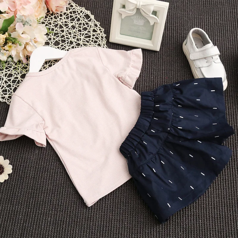 Новинка лета 2018 куртка с надписью для маленьких девочек хлопковый комплект