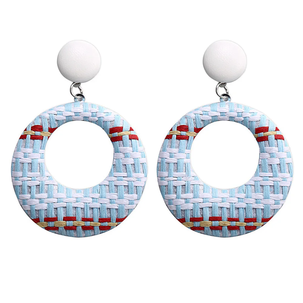 Colorful Round Knitted Earrings for Women New INS Pop Creative 2020 Women's Push-back Ethnic | Украшения и аксессуары