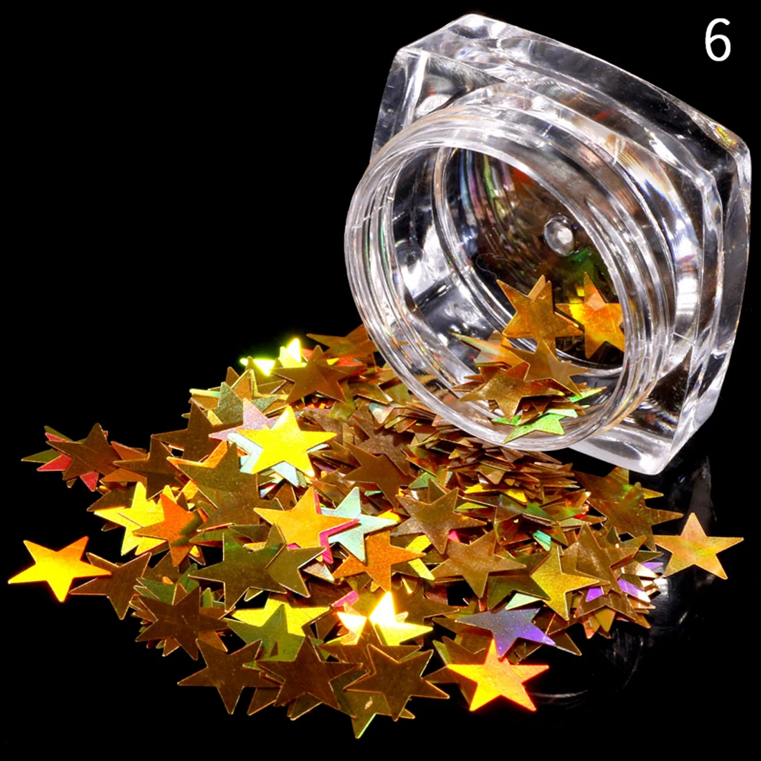 Смешанные цвета 3D ультра-тонкие блестки порошок пятиконечная звезда Круглый DIY