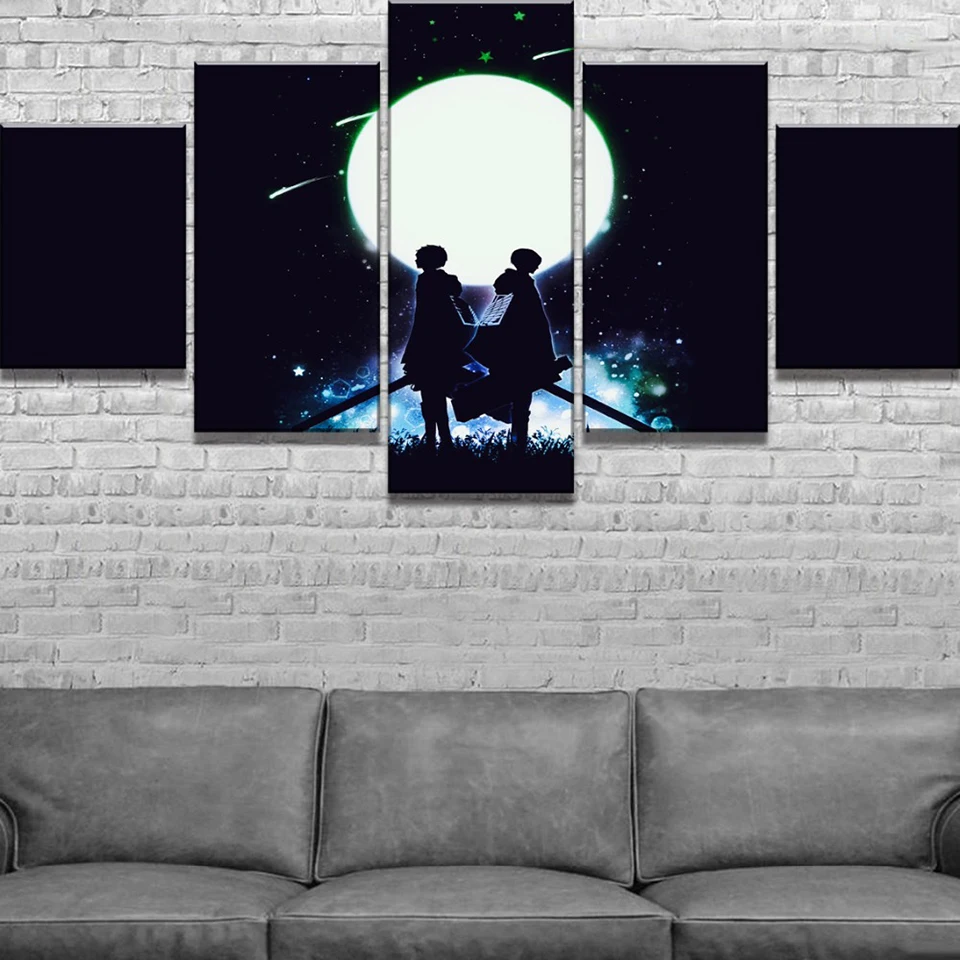 Настенное искусство домашний декор картины на холсте 5 шт. анимация атака титанов