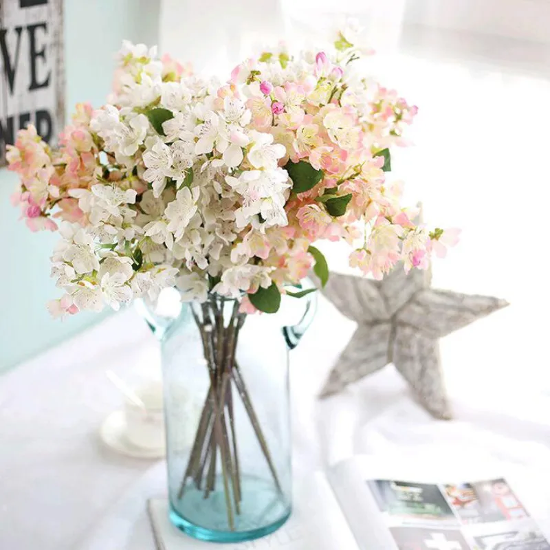 Искусственные цветы сливы шелковые лепестки для свадеб украшения дома День