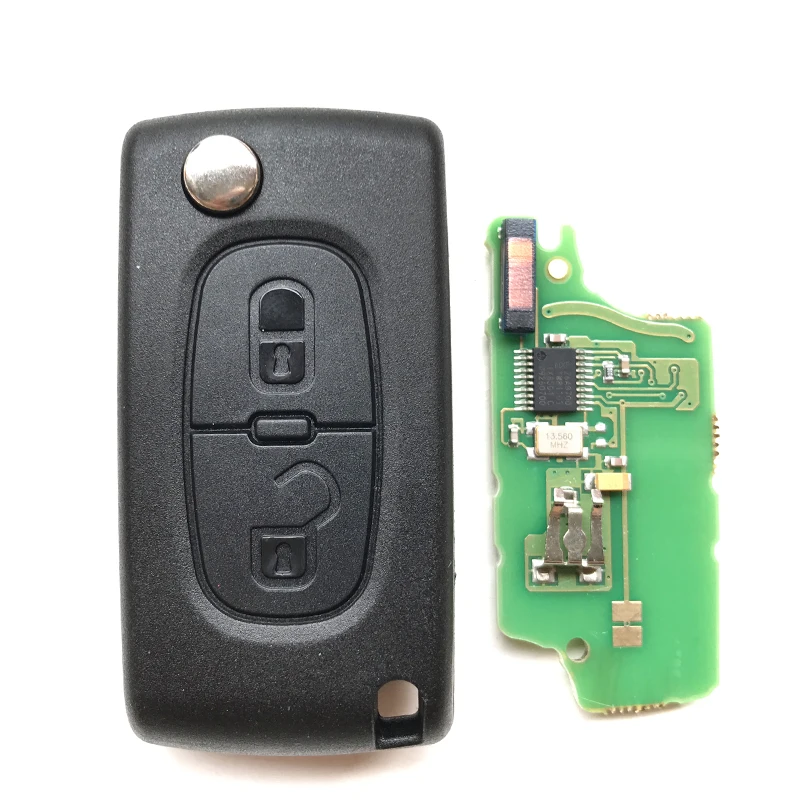 Для peugeot 207 208 307 308 408 партнер с чипом 2 кнопки Flid складной удаленный ключевой CE0536 434 МГц HU83/VA2 лезвие спросить/FSK сигнала