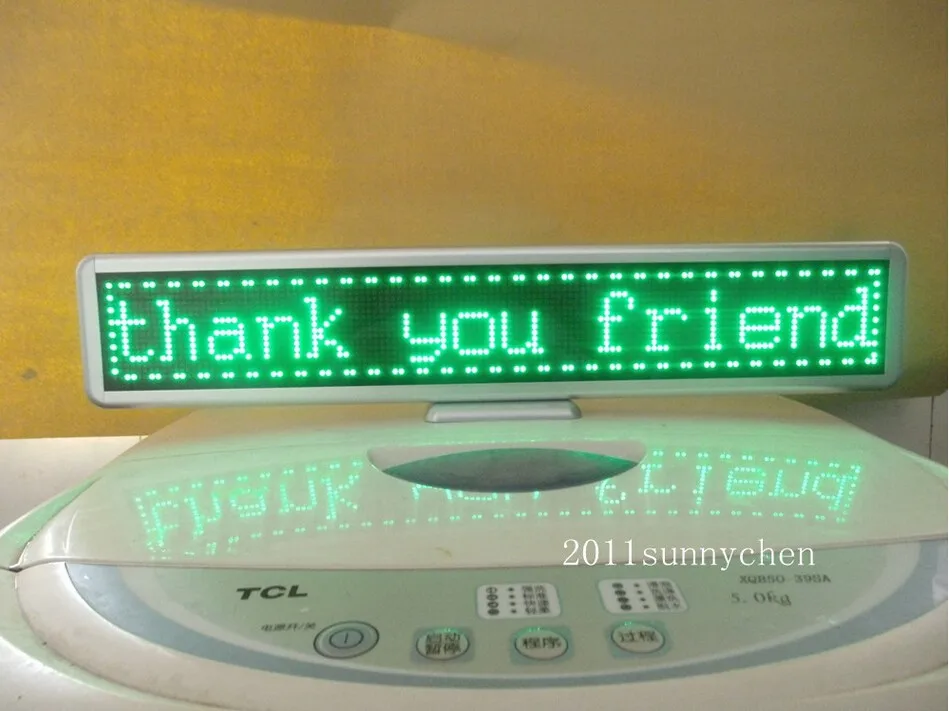 Green Programmable LED Moving Scrolling Message Display Sign Board 21"x4"