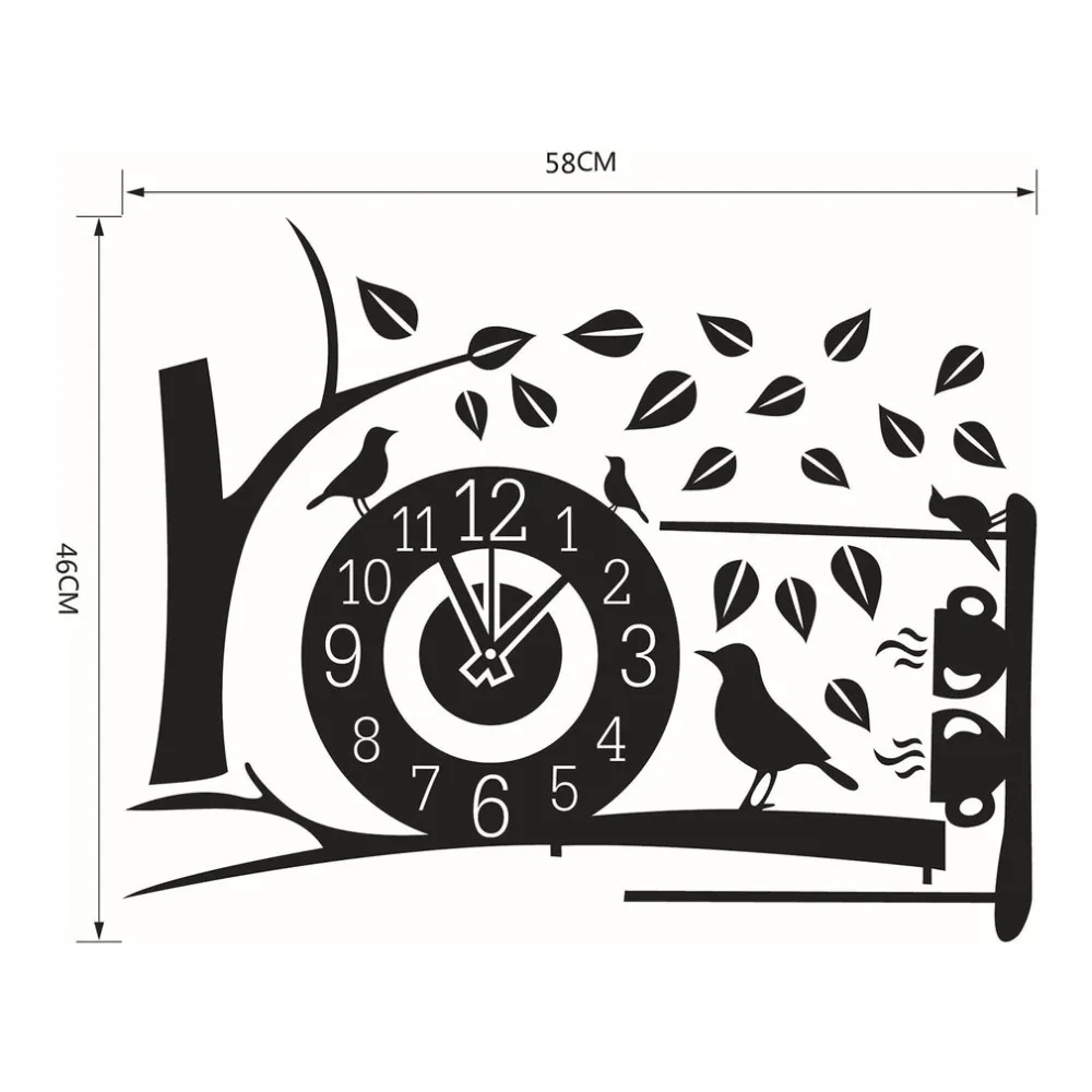 Уникальный дизайн дерево и часы узор 3D обои Съемные наклейки самоклеющиеся