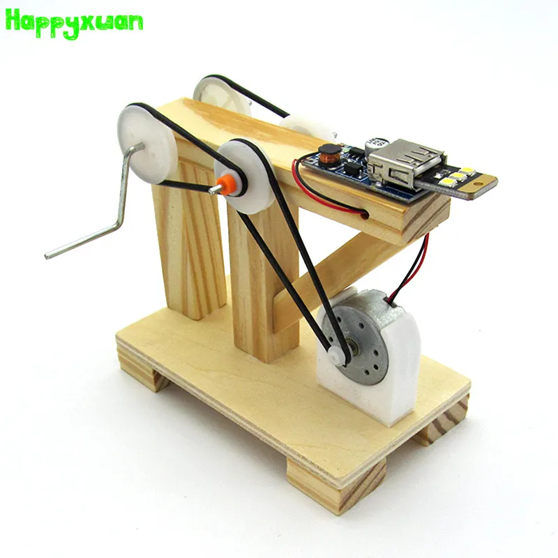 Happyxuan DIY генератор Динамо Модель Дерево Дети изобретения научный эксперимент