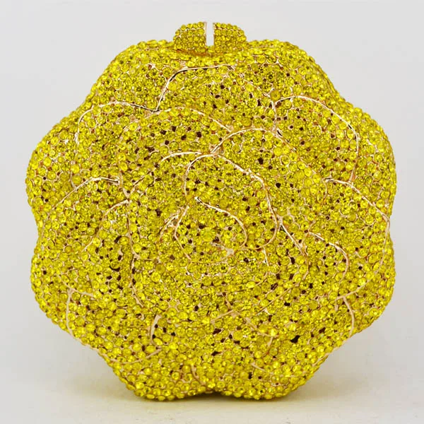yellow evening bag Модный Роскошный с кристаллами алмаза вечерняя сумочка; BS010 желтого цвета для невесты свадебная сумочка-клатч для вечерние кошелек сумка для ужина горный хрусталь сумка на выпускной бал SC021 - Цвет: yellow evening bag