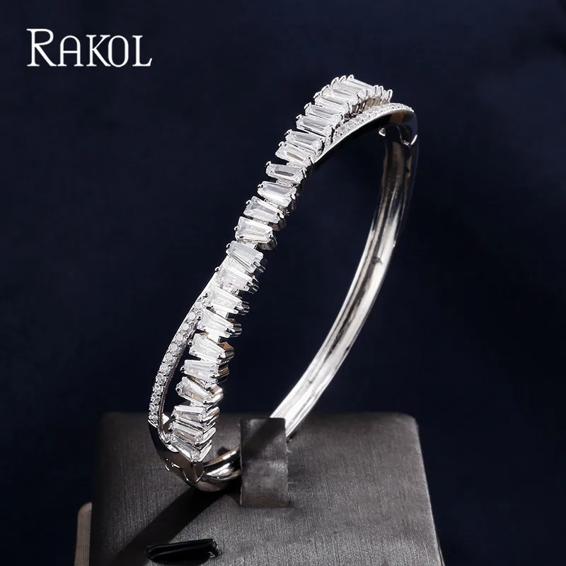 RAKOL Дубай Роскошный AAA кубический циркониевый свадебный браслет для женщин