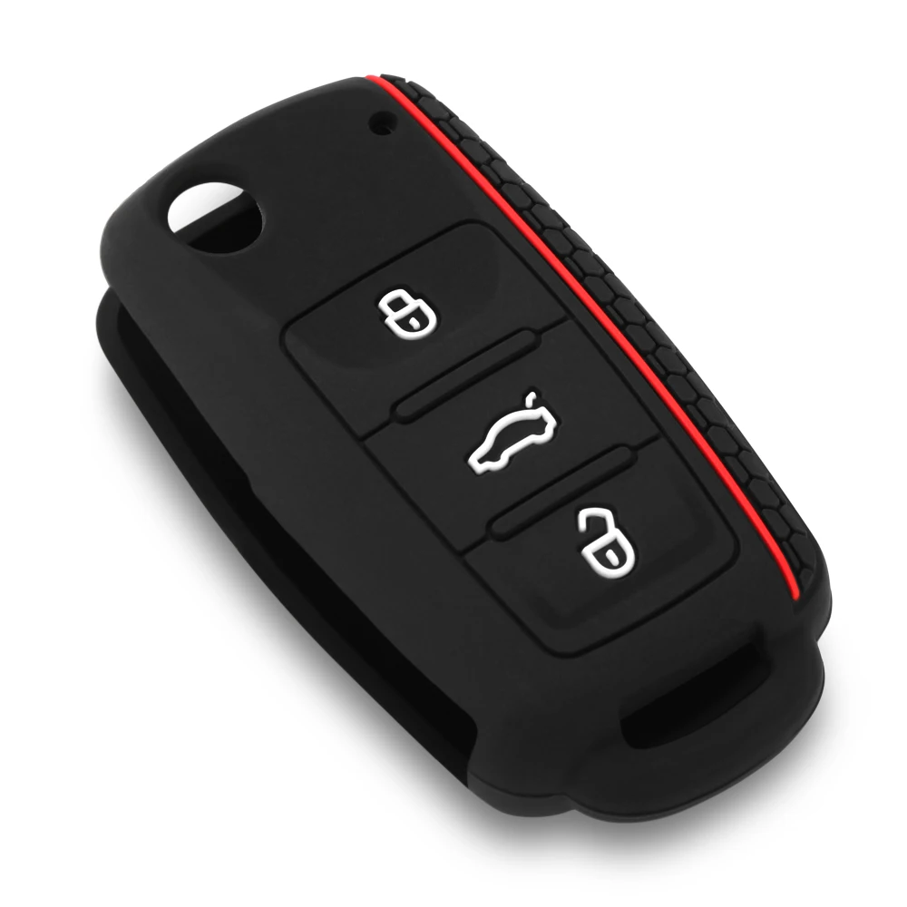 Силиконовый чехол для ключей от машины VW Volkswagen Polo Golf Passat Beetle Caddy T5 Eos Tiguan Skoda A5 SEAT Leon