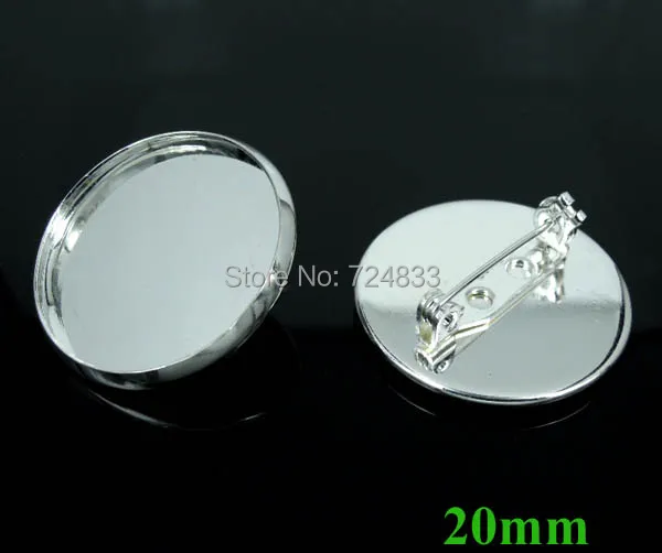 Blank Brooch Base Round Bezel Trays Cabochons Brooches Pins Back Settings Stuffs Findings Silver Plated Brass Bulk Wholesale | Украшения и