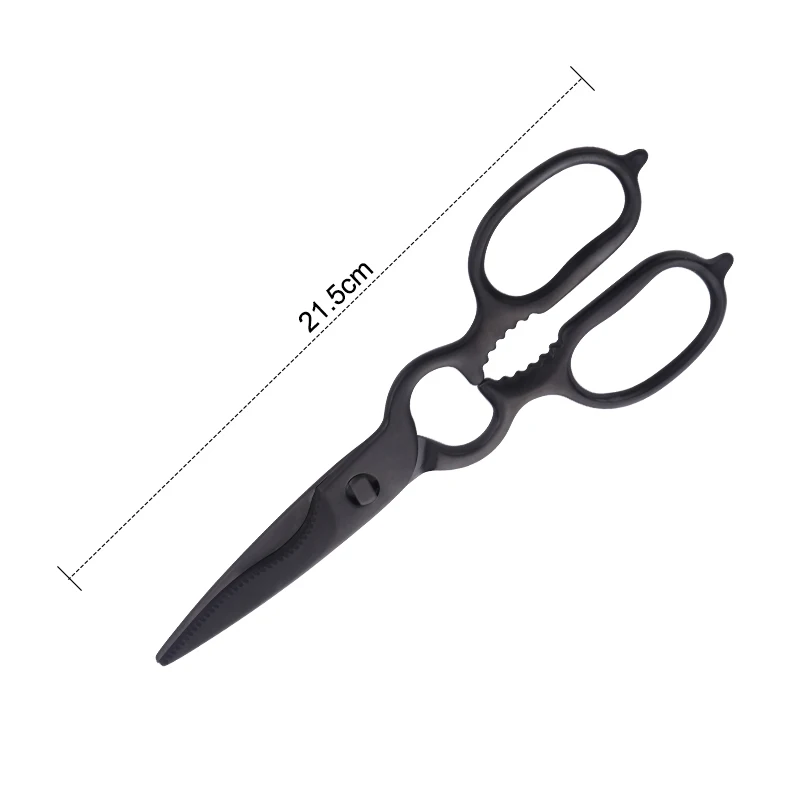 Design1 Black-1Pc 1 шт. кухонные ножницы из нержавеющей стали, инструмент для мяса рыбы, Щелкунчик для бутылок, нож для костей, съемные кухонные инструменты - Цвет: Design1 Black-1Pc
