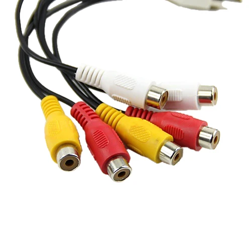 Новый 3 RCA Штекерный разъем на 6 гнездовой сплиттер Аудио Видео AV Кабель адаптер|3