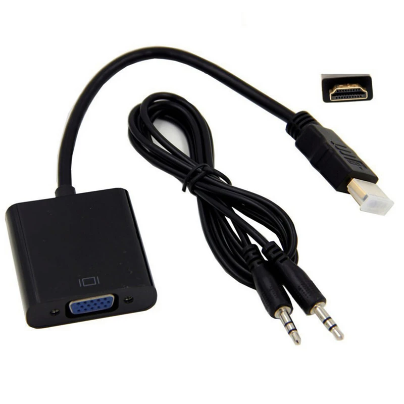 Ранкман HDMI в VGA адаптер конвертер с аудио линия питания HDMI VGA кабель 1080P для ПК ноутбук DVD ТВ Проектор Монитор