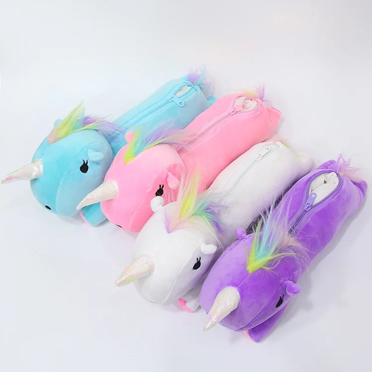 

30CM Kawaii Novelty Plush Unicorn Pencil Case Bag For School Supplies Escolar Stationery Cute Pencilcase Gift For Grils Kids Toy